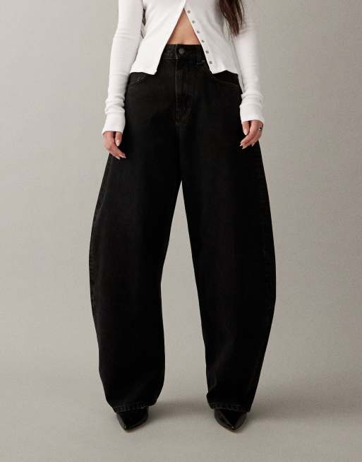 ASOS DESIGN – Jeans in Schwarz mit weitem, abgerundetem Bein und hohem Bund, 3 von 7