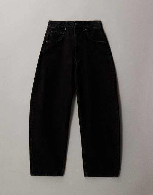 ASOS DESIGN – Jeans in Schwarz mit weitem, abgerundetem Bein und hohem Bund, 5 von 7