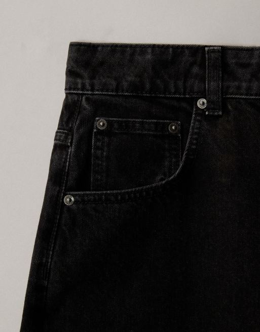 ASOS DESIGN – Jeans in Schwarz mit weitem, abgerundetem Bein und hohem Bund, 7 von 7