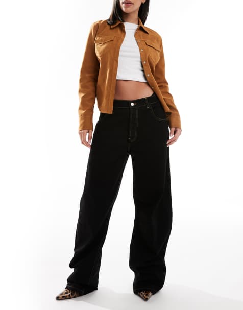 ASOS DESIGN – Jeans in verwaschenem Schwarz mit abgerundetem Beinschnitt - view 1