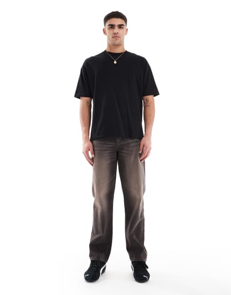 ASOS DESIGN – Jeans in verwaschenem Schwarz mit Farbstich und geradem Bein - view 1
