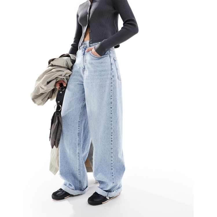 Pantaloni Jeans Larghi Leggeri Pantaloni Larghi In Denim Leggero