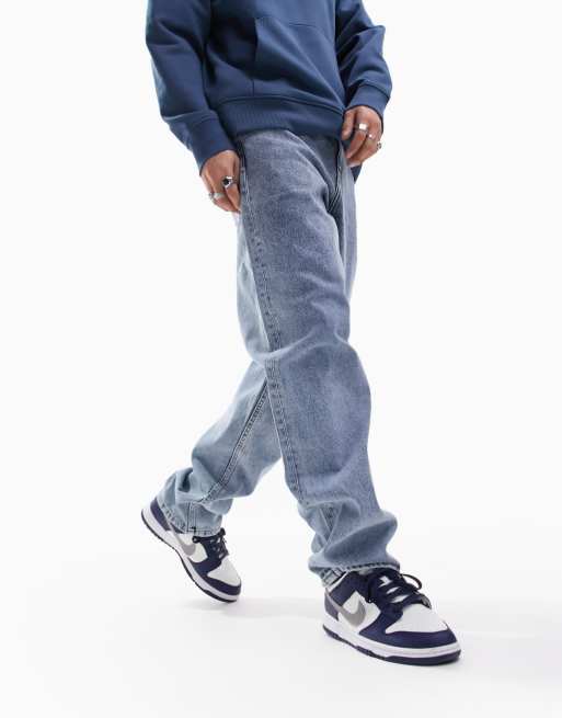 ASOS DESIGN - Jeans larghi lavaggio acido chiaro 