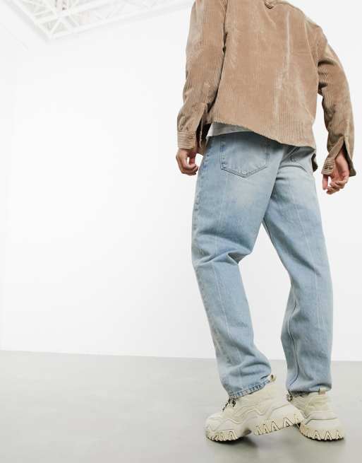 ASOS DESIGN - Jeans larghi lavaggio blu vintage slavato, 2 di 4