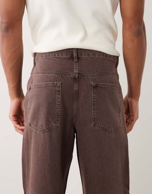 ASOS DESIGN - Jeans larghi marrone slavato, 5 di 5