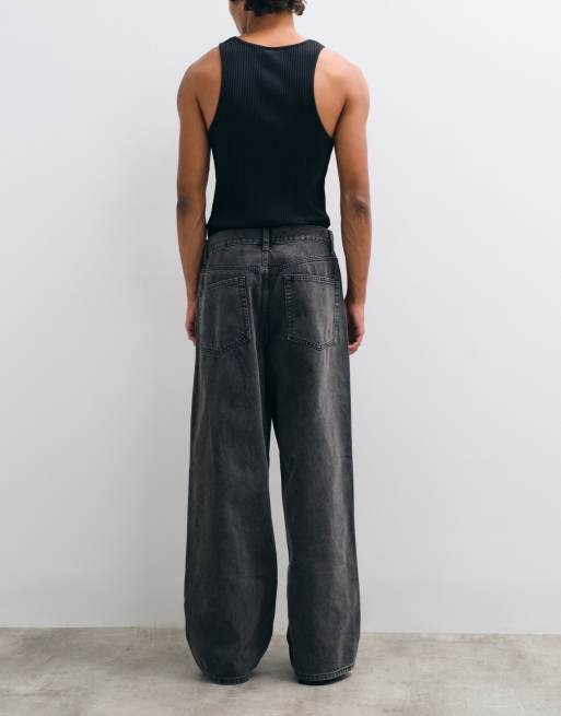 ASOS DESIGN - Jeans larghi nero slavato, 2 di 5