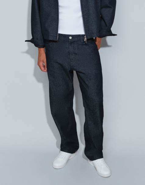ASOS DESIGN jeans med avslappnad passform i mörkblå tvätt - view 1