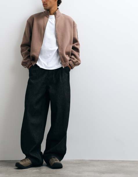 ASOS DESIGN jeans med brede ben i råsort med læg - view 1