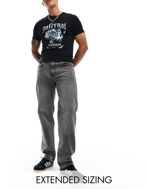 ASOS DESIGN - Jeans med lige ben i sort stenvask - view 1
