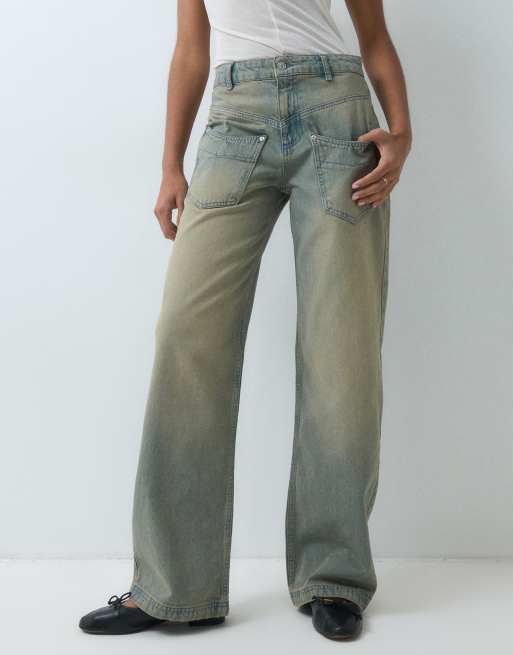 ASOS DESIGN jeans med lige ben og bag-til-front i mellemvask, 2 af 5