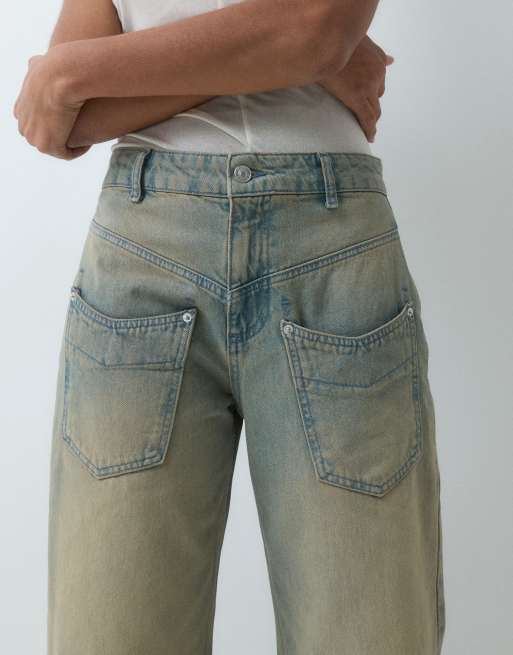ASOS DESIGN jeans med lige ben og bag-til-front i mellemvask, 4 af 5