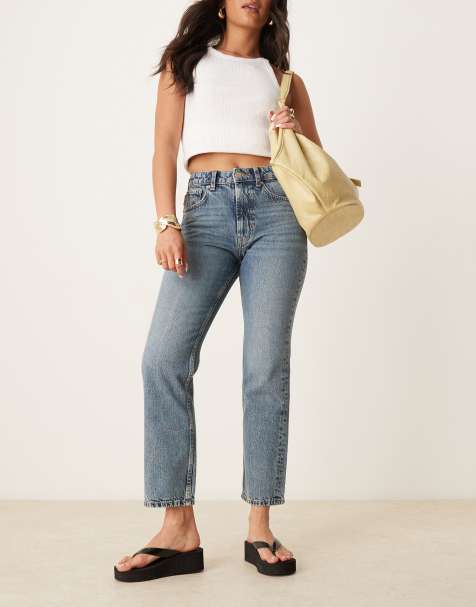 ASOS DESIGN - Jeans med lige ben og mellemhøj talje i vintage-vask - view 1
