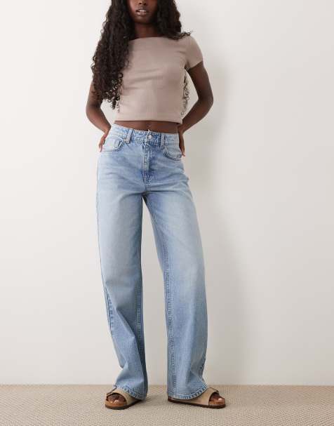 ASOS DESIGN jeans med lige, brede ben i lys vask blå - view 1
