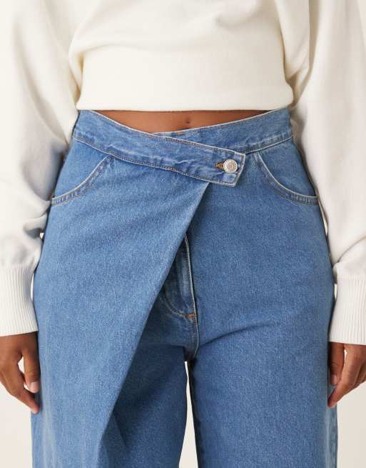 ASOS DESIGN - Jeans med slå-om-detalje i denim, 5 af 5