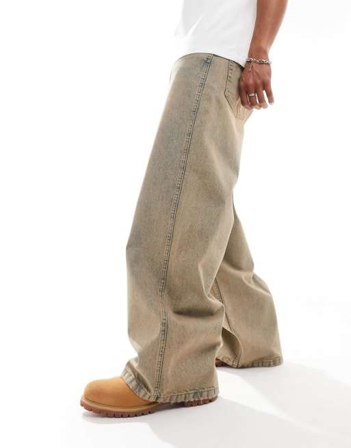 ASOS DESIGN super baggy fit jeans in orange tint