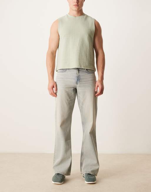ASOS DESIGN - Jeans med svaj og vintage-farve i lys vask