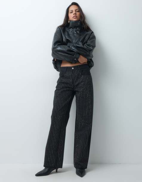 ASOS DESIGN jeans med utsmyckning i svart - view 1