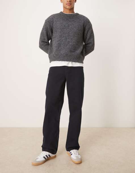 ASOS DESIGN - Jeans met baggy pasvorm in antracietblauwe overdye - view 1