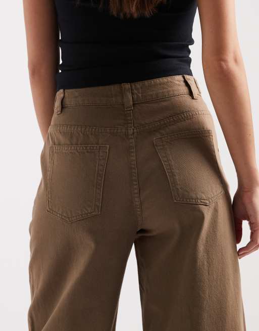 ASOS DESIGN - Jeans met ballonpijpen en verstelbare taille in bruin, 5 van 5