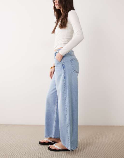 ASOS DESIGN - Jeans met ballonpijpen en verstelbare taille in lichte wassing, 2 van 5