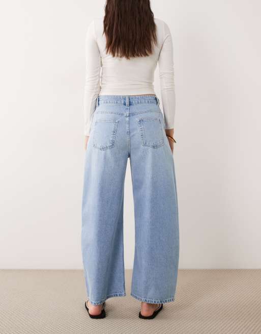 ASOS DESIGN - Jeans met ballonpijpen en verstelbare taille in lichte wassing, 3 van 5