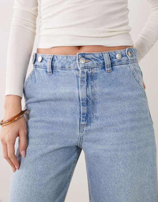 ASOS DESIGN - Jeans met ballonpijpen en verstelbare taille in lichte wassing, 4 van 5
