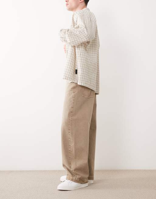 ASOS DESIGN - Jeans met ballonpijpen in beige, 3 van 5
