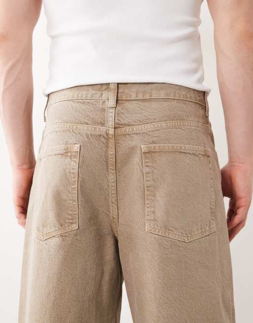 ASOS DESIGN - Jeans met ballonpijpen in beige, 4 van 5