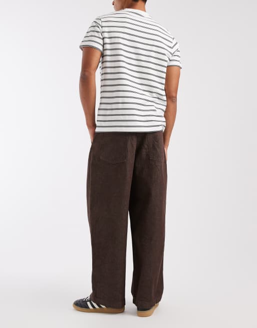 ASOS DESIGN - Jeans met ballonpijpen in bruin met plooien, 2 van 5