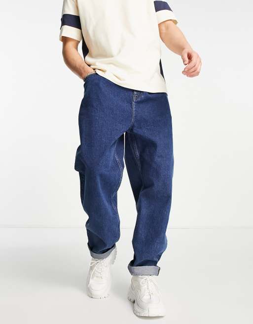 ASOS DESIGN - Jeans met ballonvormige pijpen in donkere wassing