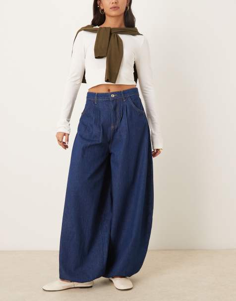 ASOS DESIGN - Jeans met bubbelzoom in middenblauw - view 1