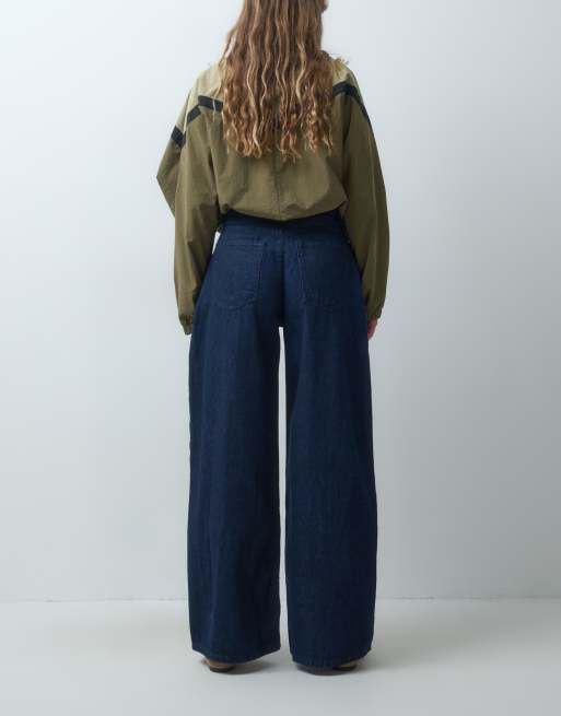 ASOS DESIGN jeans met hoge taille en wijde pijpen in rinse, co-ord, 3 van 5