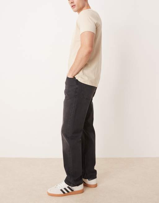 ASOS DESIGN - Jeans met rechte pasvorm en scheuren in zwarte wassing , 2 van 5