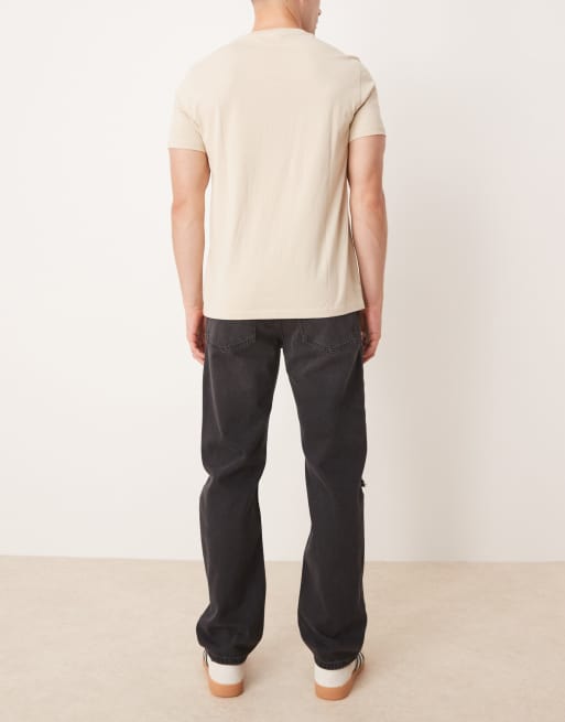 ASOS DESIGN - Jeans met rechte pasvorm en scheuren in zwarte wassing , 3 van 5