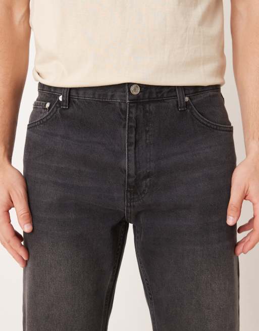ASOS DESIGN - Jeans met rechte pasvorm en scheuren in zwarte wassing , 5 van 5
