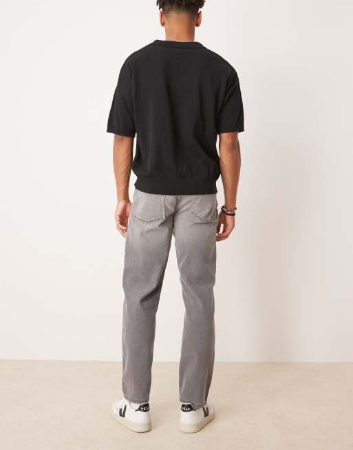 ASOS DESIGN - Grå jeans med lige pasform