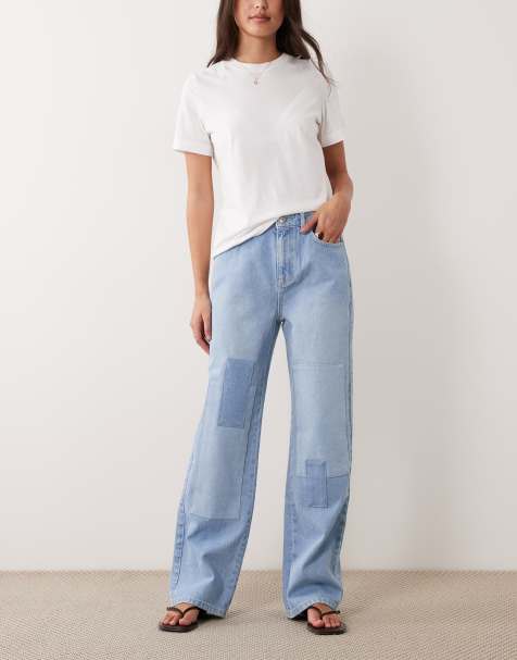 ASOS DESIGN - Jeans met rechte pijpen en patchwork in bleekwassing - view 1