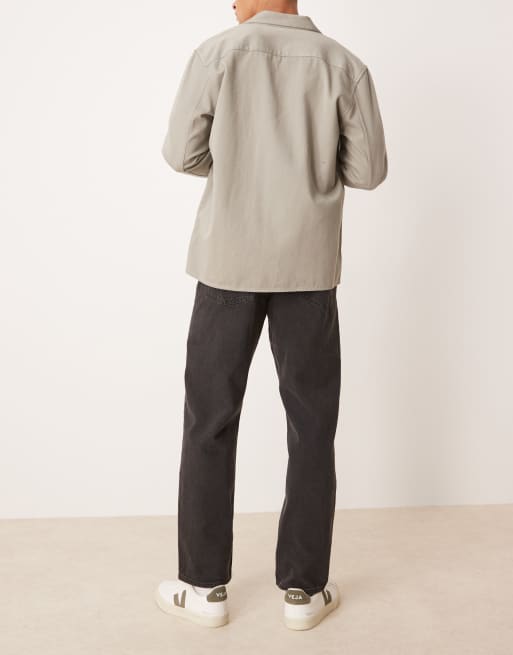 ASOS DESIGN straight leg jeans in washed black 