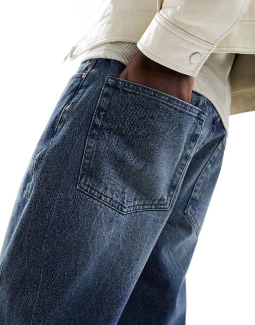 ASOS DESIGN - Jeans met rechte pijpen in donker getint blauw, 3 van 5