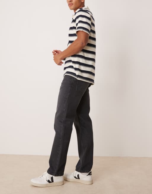 ASOS DESIGN - Jeans met rechte pijpen in zwarte wassing, 3 van 5