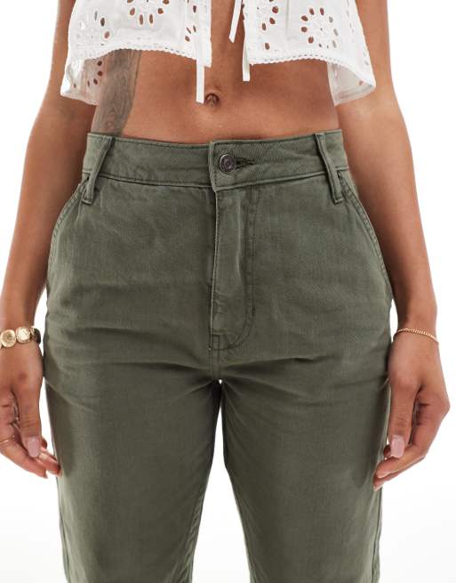 ASOS DESIGN - Jeans met ronde pijpen in kaki, 5 van 5