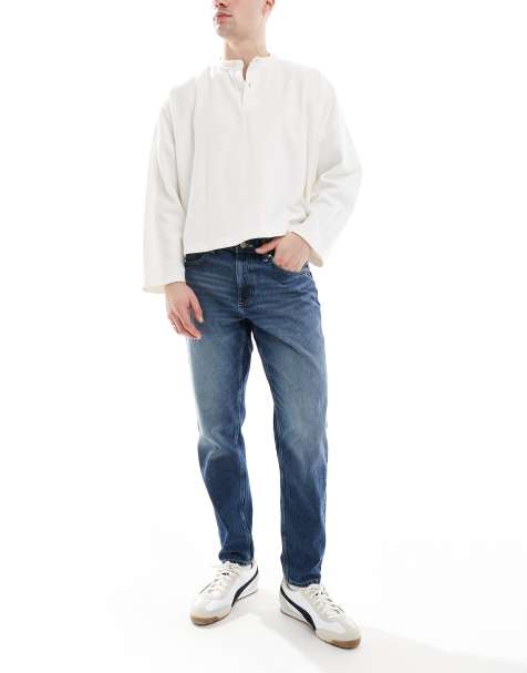 ASOS DESIGN - Jeans met smaltoelopende pijpen in dark wash - view 1