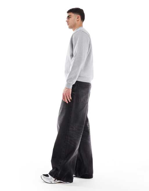 ASOS DESIGN - Jeans met super baggy pasvorm in zwart met wassing, 3 van 5