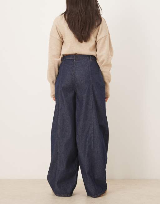 ASOS DESIGN - Jeans met super hoge taille en ballonpijpen in indigo, 3 van 5