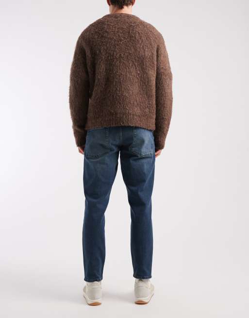 ASOS DESIGN - Jeans met toelopende pijpen in blauw, 3 van 5