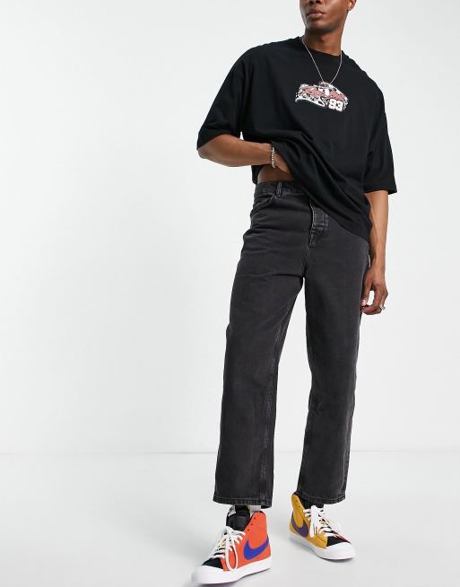 ASOS DESIGN - Jeans met wassing in zwart