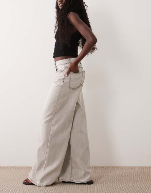 ASOS DESIGN - Jeans met wijde pijpen en hoge taille in grijs, 2 van 5