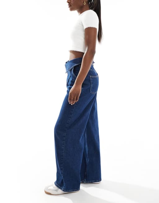 ASOS DESIGN - Jeans met wijde pijpen en omgeslagen tailleband, 2 van 5