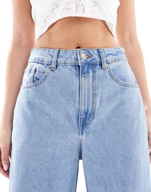 ASOS DESIGN - Jeans met wijde pijpen, hoge taille en patchwork met gedraaide naden in lichte wassing, 4 van 5