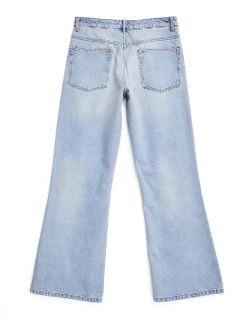 ASOS DESIGN - Jeans met wijde pijpen in getinte mid-wash blauw, 2 van 7